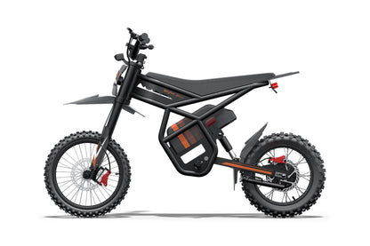 Black GT54Pro  electric bike with orange accents on a white background