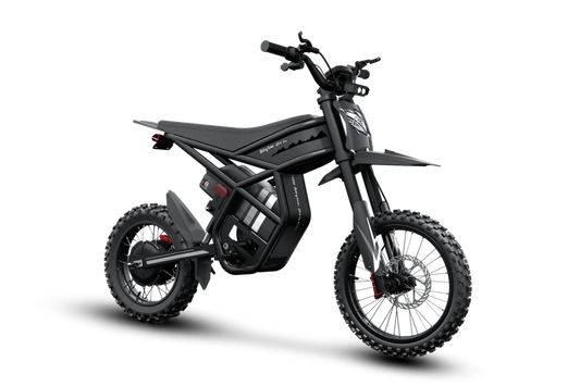 All-black GT54 Pro electric dirt bike style e-bike with off-road tires